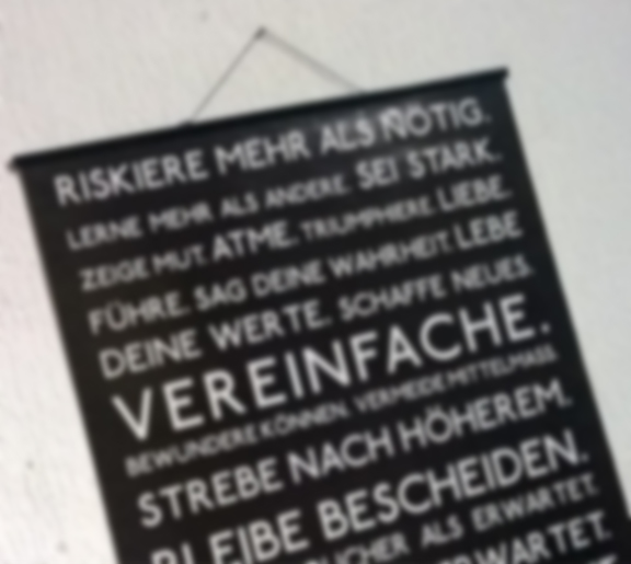 Poster mit diversen persönlichen Werten